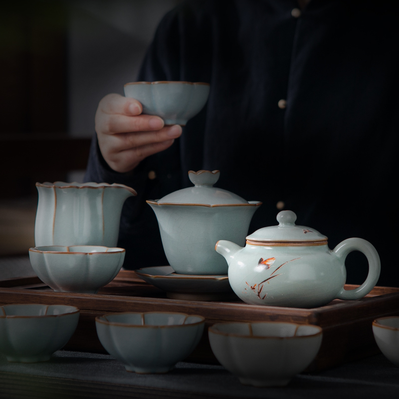 Your up crack kung fu teapot single pot of jingdezhen ceramic tea set domestic large capacity xi shi pot of filtering Chinese style