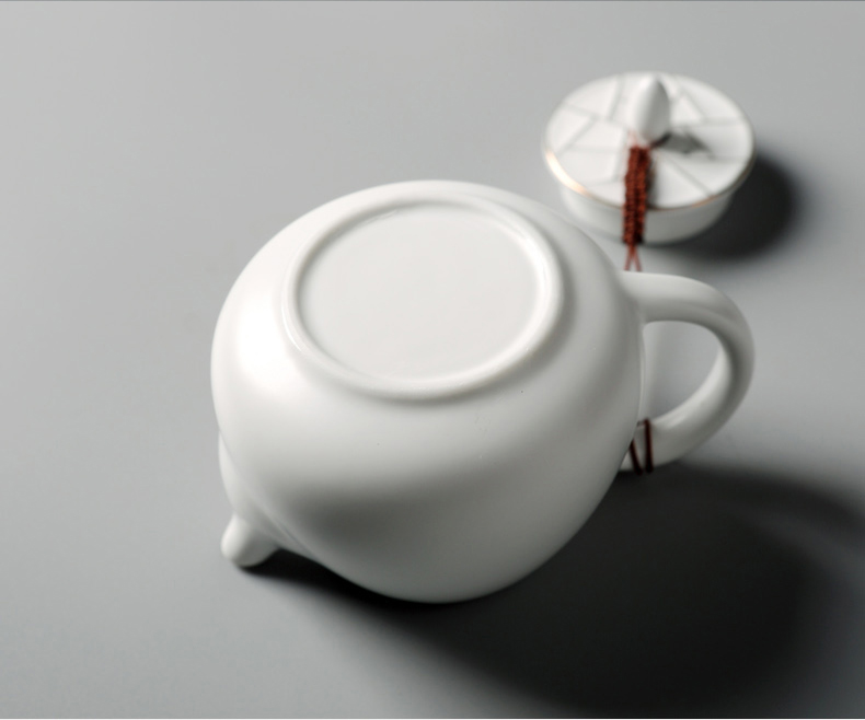 Jingdezhen teapot household white porcelain ceramic teapot single pot of tea is small kung fu tea kettle