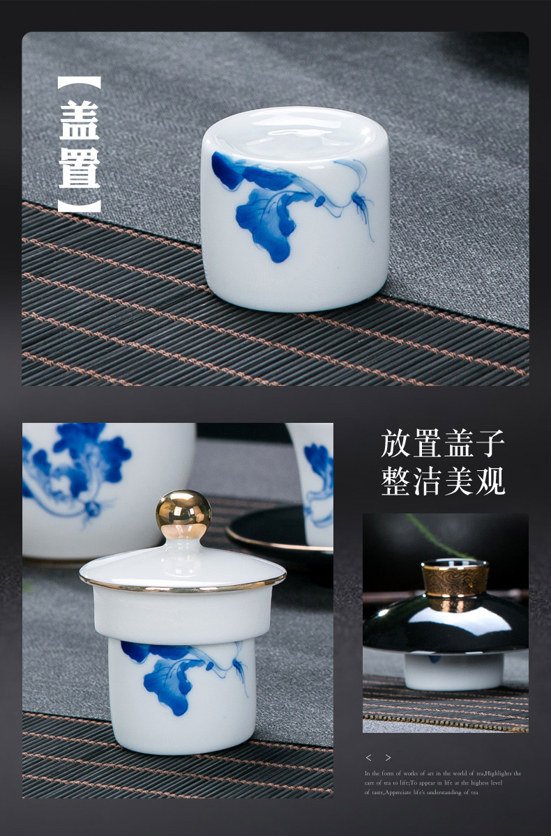 Jingdezhen ceramic hand - made kung fu tea set home sitting room office receive a visitor the whole tea tea tray