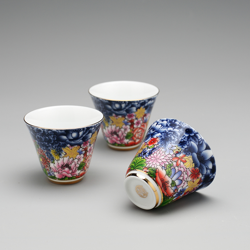 Tea set kung fu Tea set the whole household jingdezhen archaize colored enamel porcelain teapot of a complete set of Tea cups