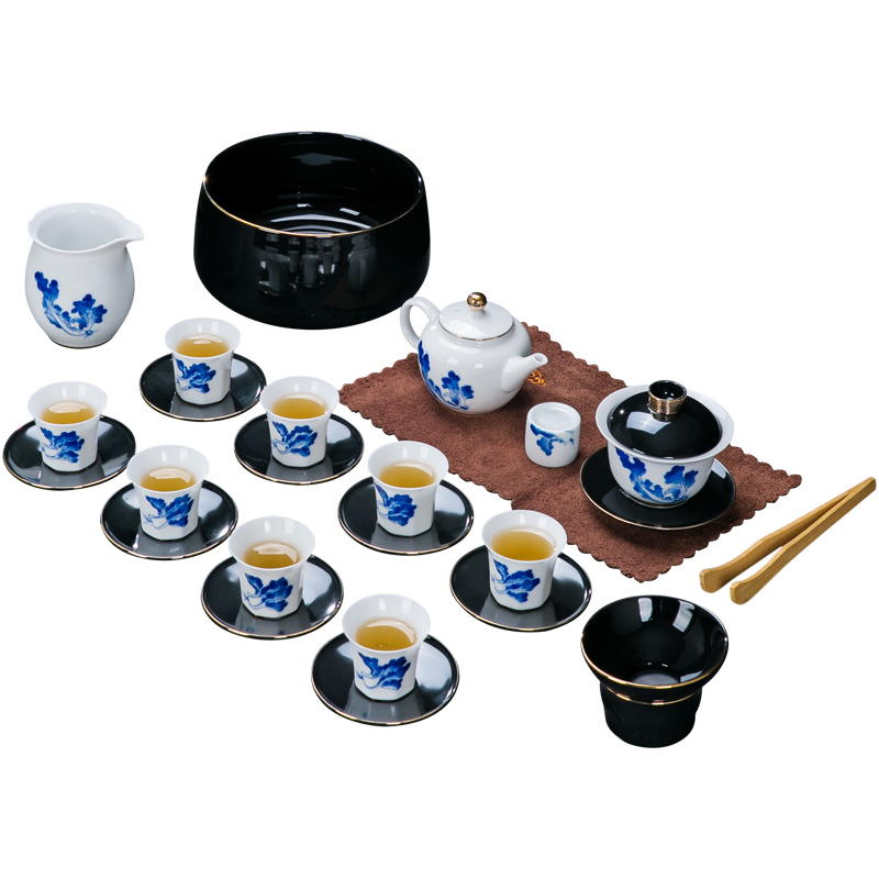 Jingdezhen ceramic hand - made kung fu tea set home sitting room office receive a visitor the whole tea tea tray