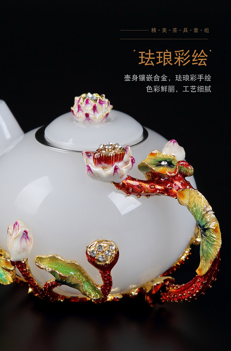 Red the jingdezhen ceramic colored glaze jade porcelain tea set suits for domestic cup teapot sample tea cup Chinese kung fu