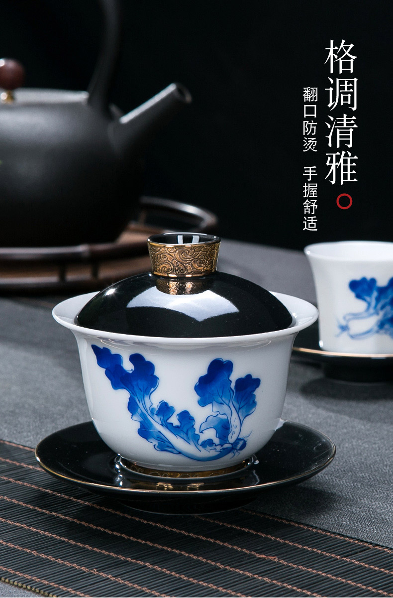 Jingdezhen ceramic hand - made kung fu tea set home sitting room office receive a visitor the whole tea tea tray