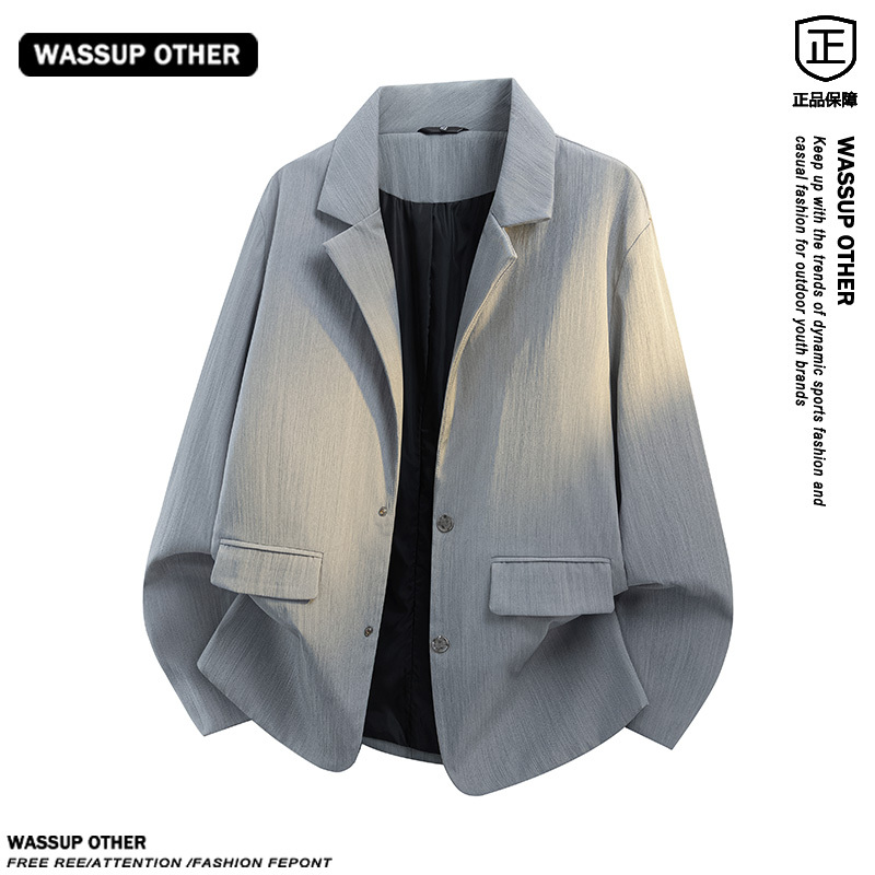Wassup Other Retro Style Lapel Suit Jacket Men's Spring Loose and Versatile Trendy Casual Suit Jacket