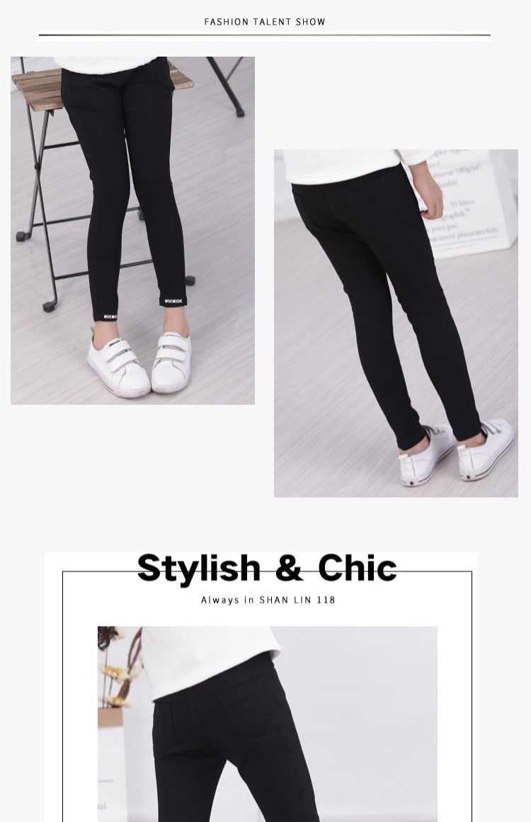 Cô gái quần nhung một mảnh ở trẻ lớn cộng với quần jean nhung mặc quần legging thun cotton dày cho trẻ em mùa đông chân váy bò bé gái 