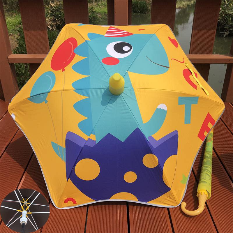 Large children's umbrella cartoon dinosaur vinyl sunscreen umbrella primary school boys and girls manual safety umbrella