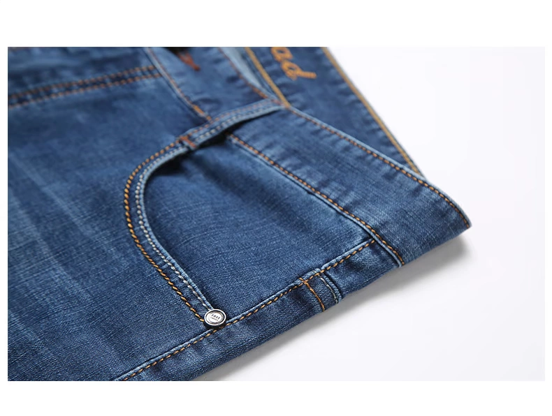 Jeep Shield Summer Thin Quần denim nam Giới trẻ Quần short Nam Quần thẳng Nam Quần mới màu xanh - Quần jean skinny jeans nam
