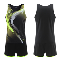 Childrens track and field suits boys and girls training suits vests competition suits sports running suits for primary school students customized