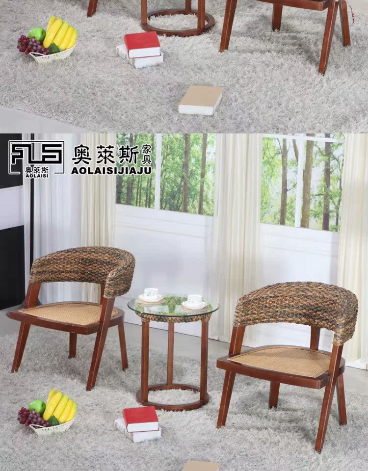 Ban công giải trí bàn ghế mây kết hợp bàn cà phê ba hoặc năm bộ tay vịn đơn - Bàn ghế ngoài trời / sân bộ bàn ghế cafe ngoài trời