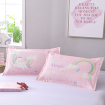 ins Wind summer mat pillow set Ice Silk pillowcase single adult breathable washable pair