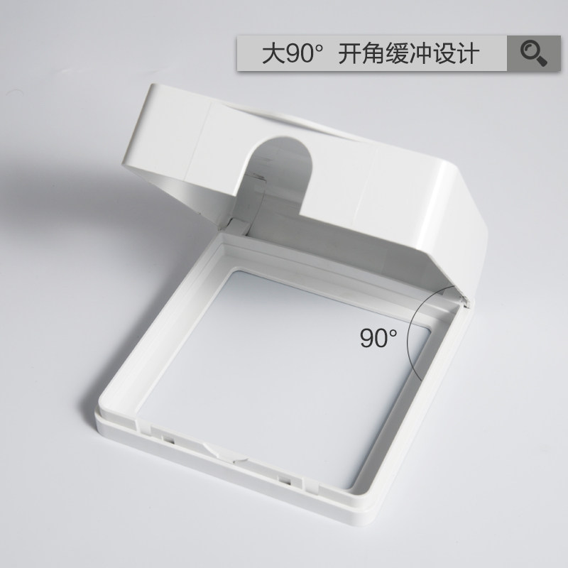 120 Type Switch Socket Waterproof Cover Household Elegant White Waterproof Box Bathroom Socket Splash-Proof Box Toilet Protective Cover