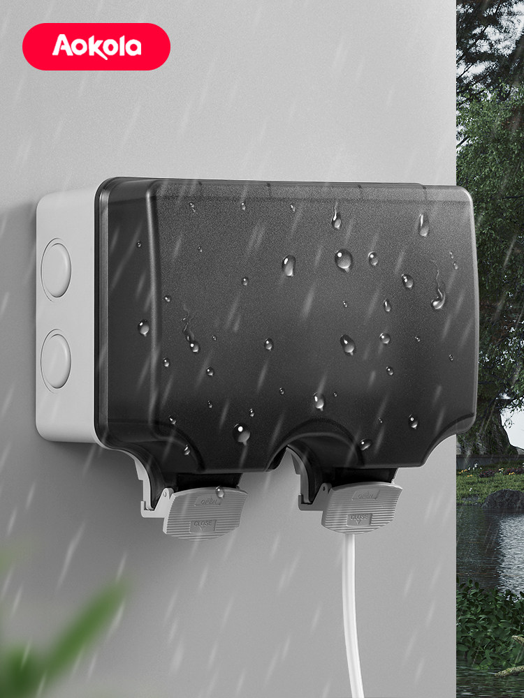 Surface-Mounted Outdoor Waterproof Socket 86 Type Outdoor Courtyard Power Supply Rain Cover Electric Vehicle Charging Box Protective Cover