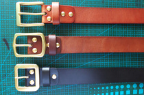 Italy Imported Vegetable Tanned Leather Head Layer Yellow Bull Leather Pure Copper Buckle Belt Handmade Strap