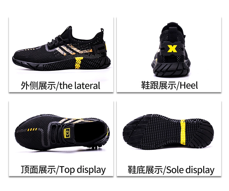 Labor protection shoes for men in summer, breathable, deodorant, ultra-lightweight, soft-soled steel toe caps, anti-smash and anti-puncture safety construction site work shoes