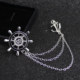 Navy style tassel anchor brooch men's corsage crystal rudder collar pin buckle women's shirt collar clip women's pin jewelry