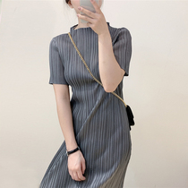 Triple mansion Lifetime Folds Dress dress Summer 2020 Temperament Reduction of Fat mm Big Code Thin Pressed Pleat Skirt Long