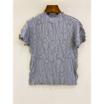 Three Homes Lifetime Folds blouses women 100 hitch 2021 Summer new temperament big size Slim Shirts T-shirt Short Sleeves