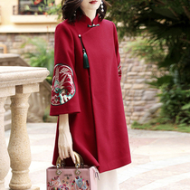 Xi mother-in-law wedding dress Noble Autumn and winter New Years dress New Years Cheongsam Festive womens dress Bridal wedding mother dress