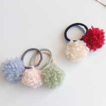 Hairball head rope female Korean cute ins Wind hair ring net Red Girl high bullets head rubber band temperament Joker hair accessories