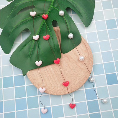 ins发夹网红 流线编发链条珍珠串珠隐形超仙森女系假发片韩国盘发