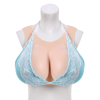 Ivita Silicone Cross-Dressing Breast Forms for Men to Dress as Women, Cosplay Low-Neck Fake Breasts, Female Streamer Large Fake Breasts