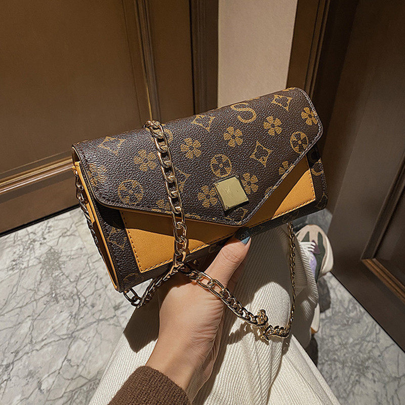 Bag women 2021 new fashion women's bag printing small square bag ins all-match messenger bag girls shoulder chain bag