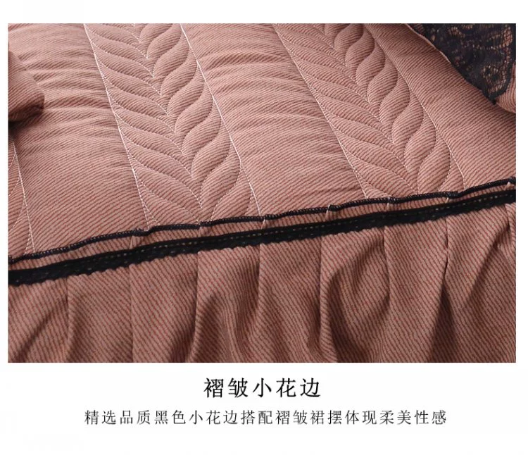 công chúa Triều Tiên giường váy một mảnh bedspread bông đơn giản rắn màu ren trượt nệm bìa bảo vệ 1.8m - Váy Petti