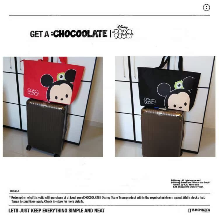 Túi du lịch Mickey có thể gập lại nữ xách tay dung lượng lớn túi mua sắm túi hành lý khoảng cách ngắn túi du lịch thể thao túi thể thao may túi du lịch