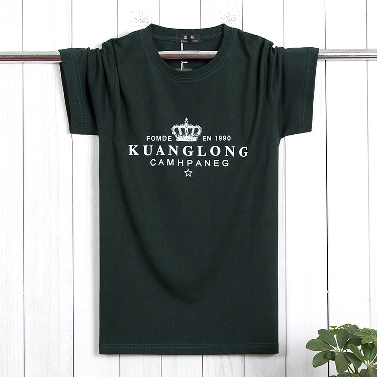 Thêm bông lớn nam t-shirt ngắn tay cộng với phân bón XL chất béo đơn giản quần áo chất béo nửa tay áo vòng cổ triều 6X