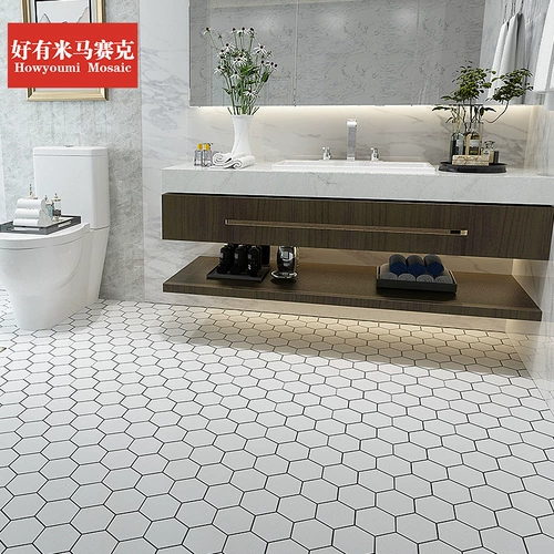 好有米 Шестиугольная белая мозаика для ванной комнаты, декор для гостиной, скандинавский стиль