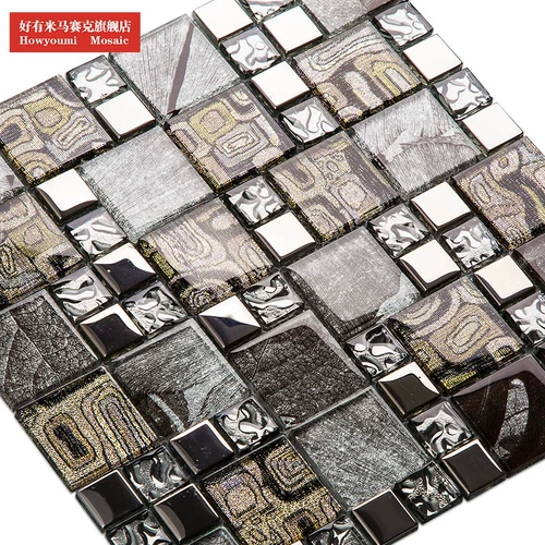 好有米 Современная черная стеклянная мозаика из нержавеющей стали