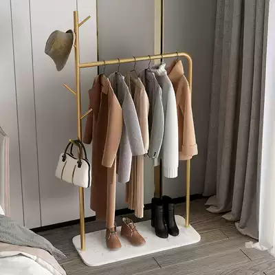 Nordic light luxury Net Red household small simple clothes coat rack floor bedroom storage hanging bag shelf