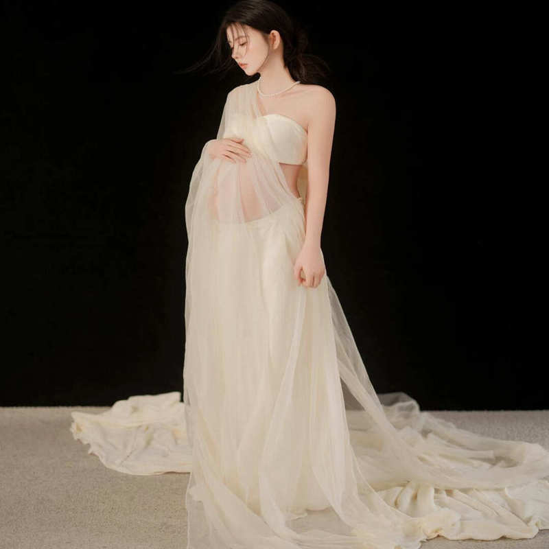 New Studio Maternity Photo Outfits, Fashionable, Beautiful and Fresh, Strapless Dress, Pregnant Mother Art Photo Photography Clothing