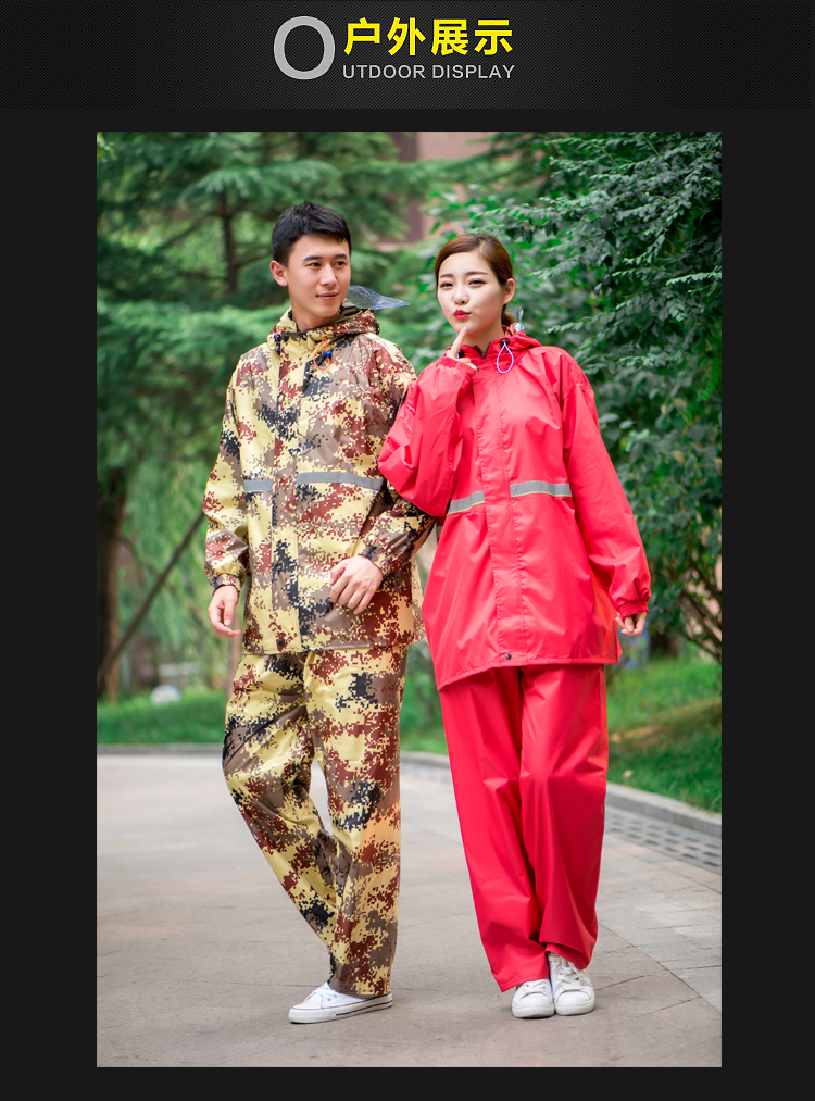 Người lớn dày gấp đôi không thấm nước nữ của nam giới mưa xe mưa quần phù hợp với ngoài trời câu cá đặc biệt câu cá áo mưa quần áo mưa bộ
