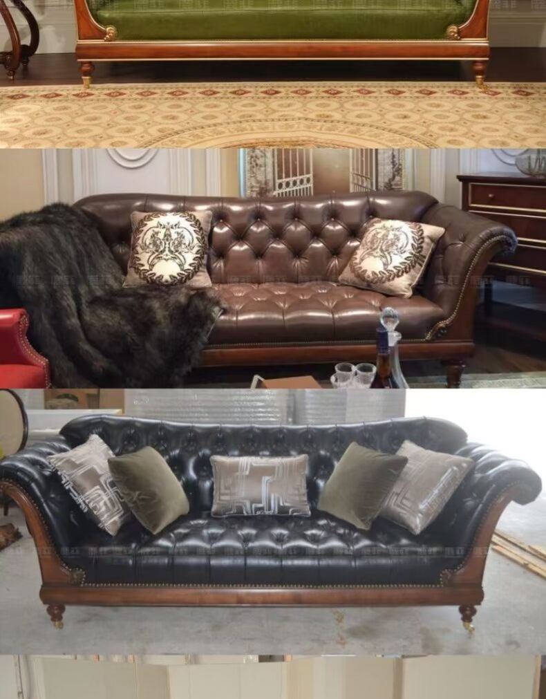 Lufei nội thất cao cấp tùy chỉnh nước Mỹ sofa nhiều người phong cách châu Âu ghế khách truy cập Đông Nam Á bàn cà phê ghế sofa - Bộ đồ nội thất giường hơi