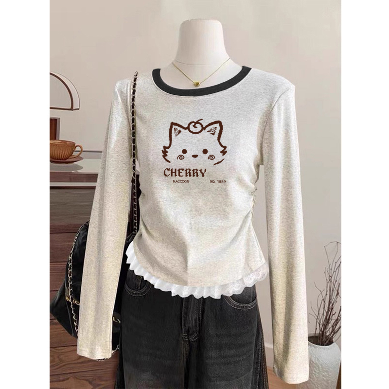 Unique and Beautiful Waist-Cinching Crop Top for Women, 2026 New Spring and Autumn Pure Cotton Inner Wear T-Shirt, Slim Fit, Can Be Worn Alone as a Base Layer