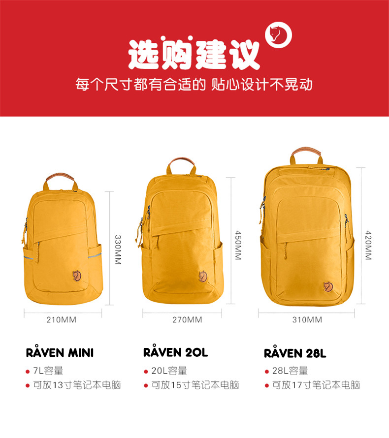 Fjallraven / Arctic cáo trẻ em túi đi học Raven mini ba lô du lịch 26050 balo laptop zipit