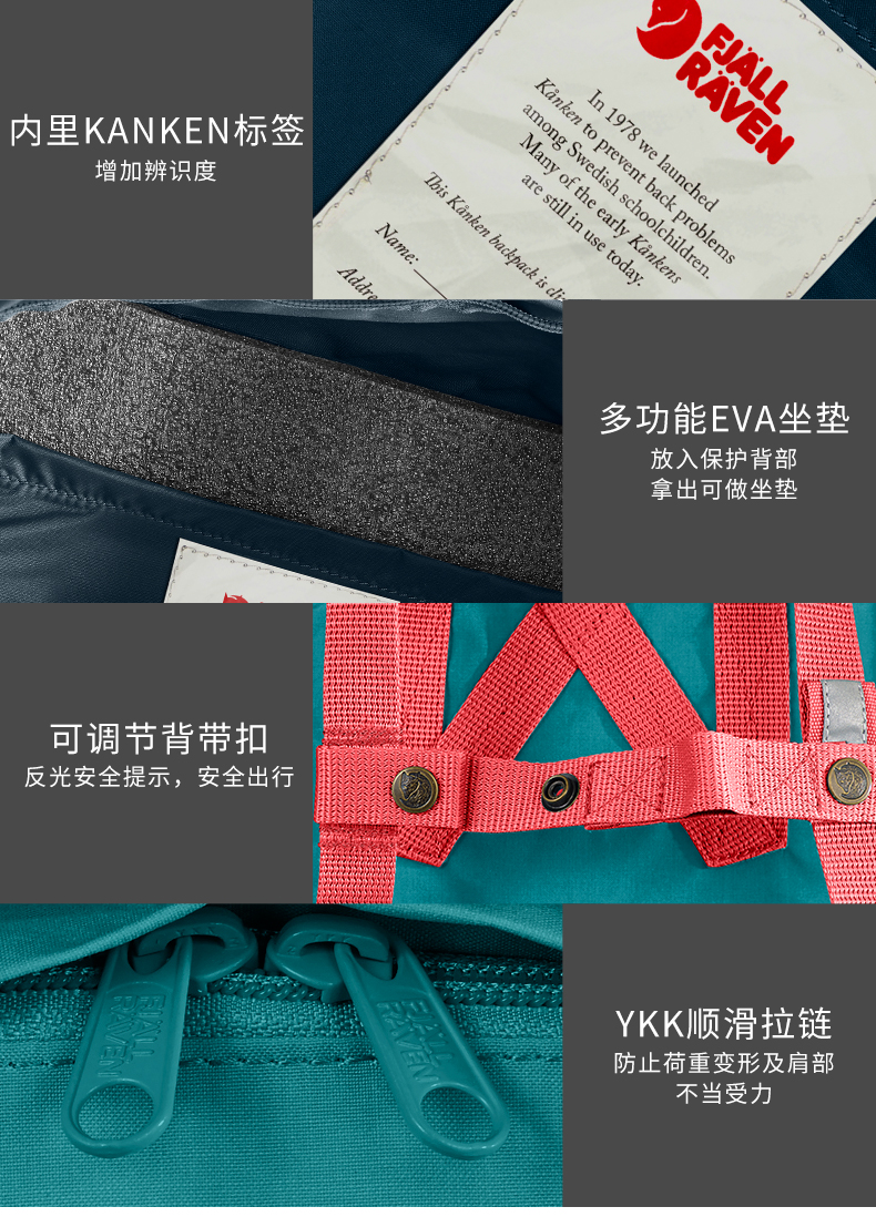 Fjallraven北极狐 kanken Kids 小学生双肩包 7L 图10