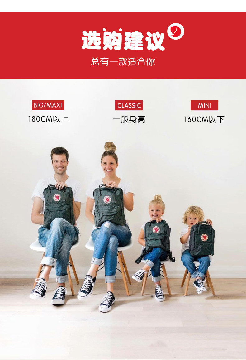Fjallraven Bắc Cực fox ba lô kanken mini Mini vài túi ba lô nữ 23561 balo adidas chính hãng