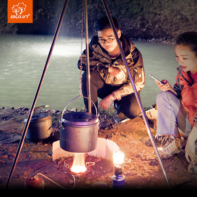 Bulin outdoor camping hanging pot Large single pot 6-10 people team campfire picnic pot Portable picnic pot Marching pot