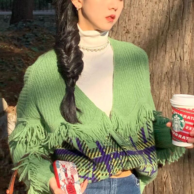 Green Streaming Su Sweater Women's Spring Dress 2022 New Design Sensation Small Crowdsourced the Gwen Pig Loose Jacket Tide