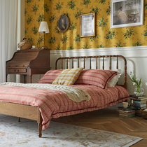 North American Town American Full Solid Wood Double Bed Bedroom Home Retro Countryside 1 5 m Oak Wood 1 8 Main Bed