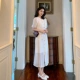 Thời trang hè mùa hè đầm ren nữ 2020 mới hè nhỏ nước hoa gió nhẹ váy eo áo sơ mi mỏng - Váy eo cao