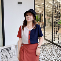 Cetto Treasure Big Code Womens Dress Fat Sister 2021 Summer New Design Sensation Collision Color Snow-spinning Cardigan A0601