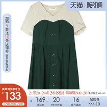 Cetto Treasure Big Code Womens Dress 2021 Summer Style Dress Casual Dress Casual Big Code Fashion Women Boom Fat Mm Wear Hitch