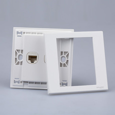 Розетка сетевая LAN 施耐德如意系列开关插座 双联电脑插座ev52rj5 网络网线面板