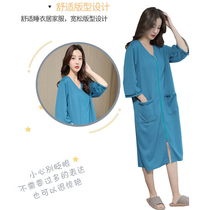 One-piece pajamas mens summer thin vneck zipper nightgown female couple casual nightgown