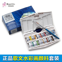 Windsor Newton songcotman Pocket Plus solid watercolor paint semi-Block 12-color set 373