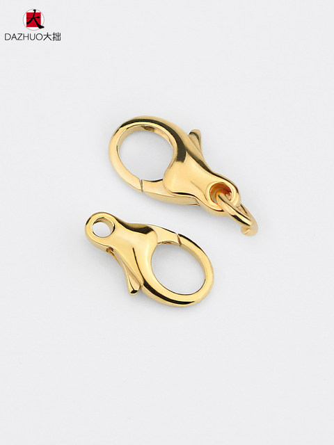 Dazhuo 18K gold buckle head lobster buckle chain connection buckle accessories AU750 pure gold necklace buckle DIY connector