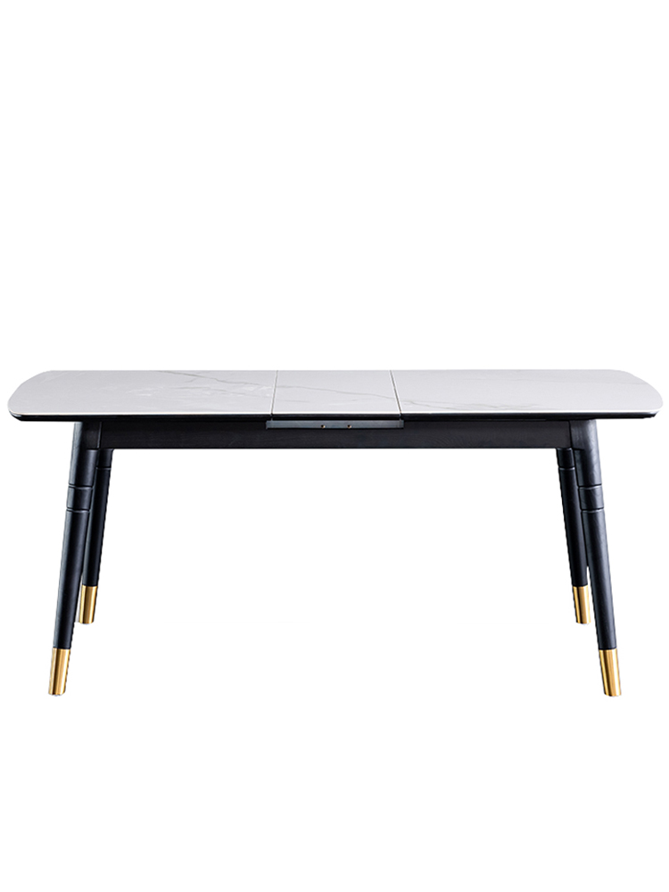 Marble dining table Retractable folding Nordic small apartment light luxury Ceramic countertop Stretch shrink space-saving dining table